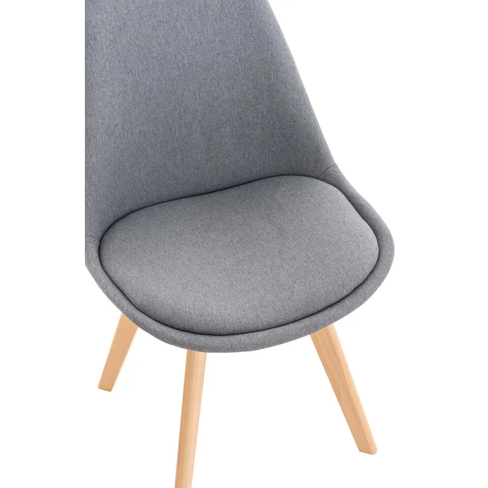 CLP Eetkamerstoel Linares natura Frame - Stof - licht grijs