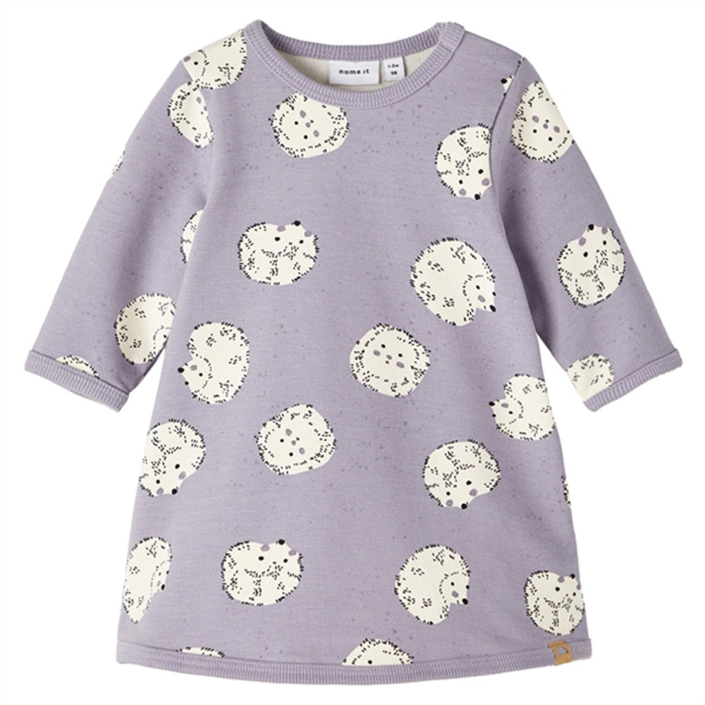 Lavender Gray Kianne Sweat Kjole - Name It