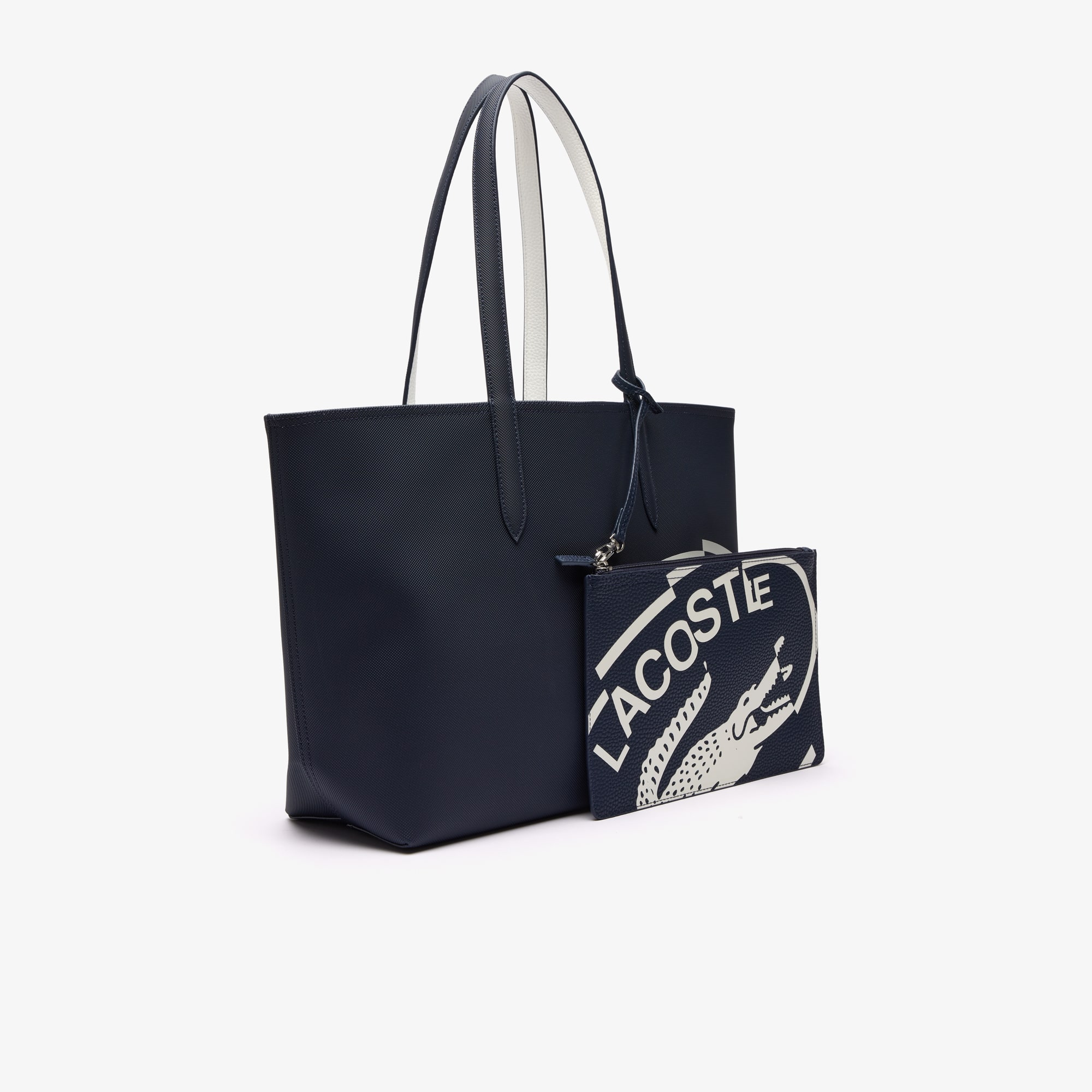 Sac cabas Anna imprimé et réversible en toile enduite Sacs à main & Cabas - Bleu - Lacoste - Femme