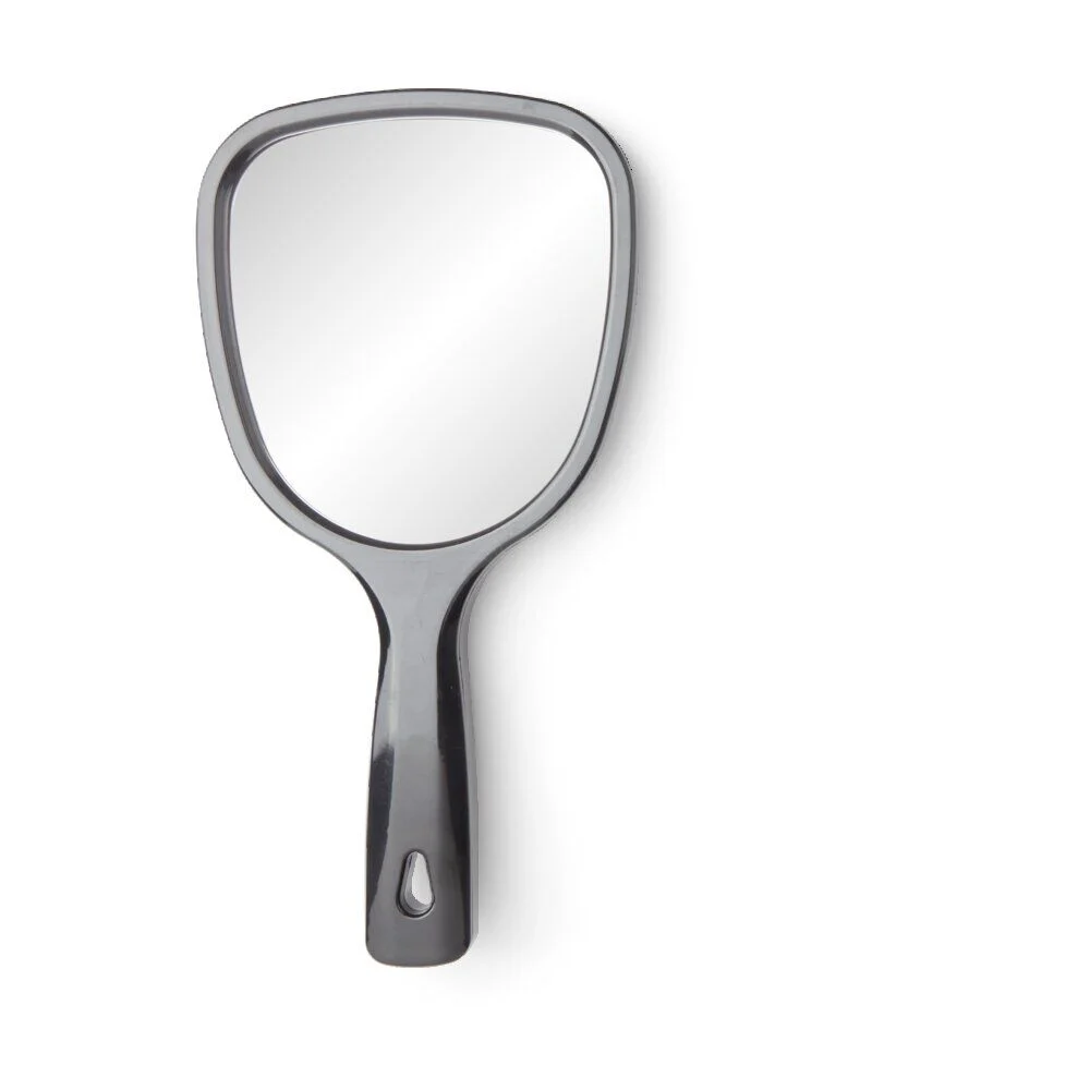 Miroir à main double face grossissant plastique noir