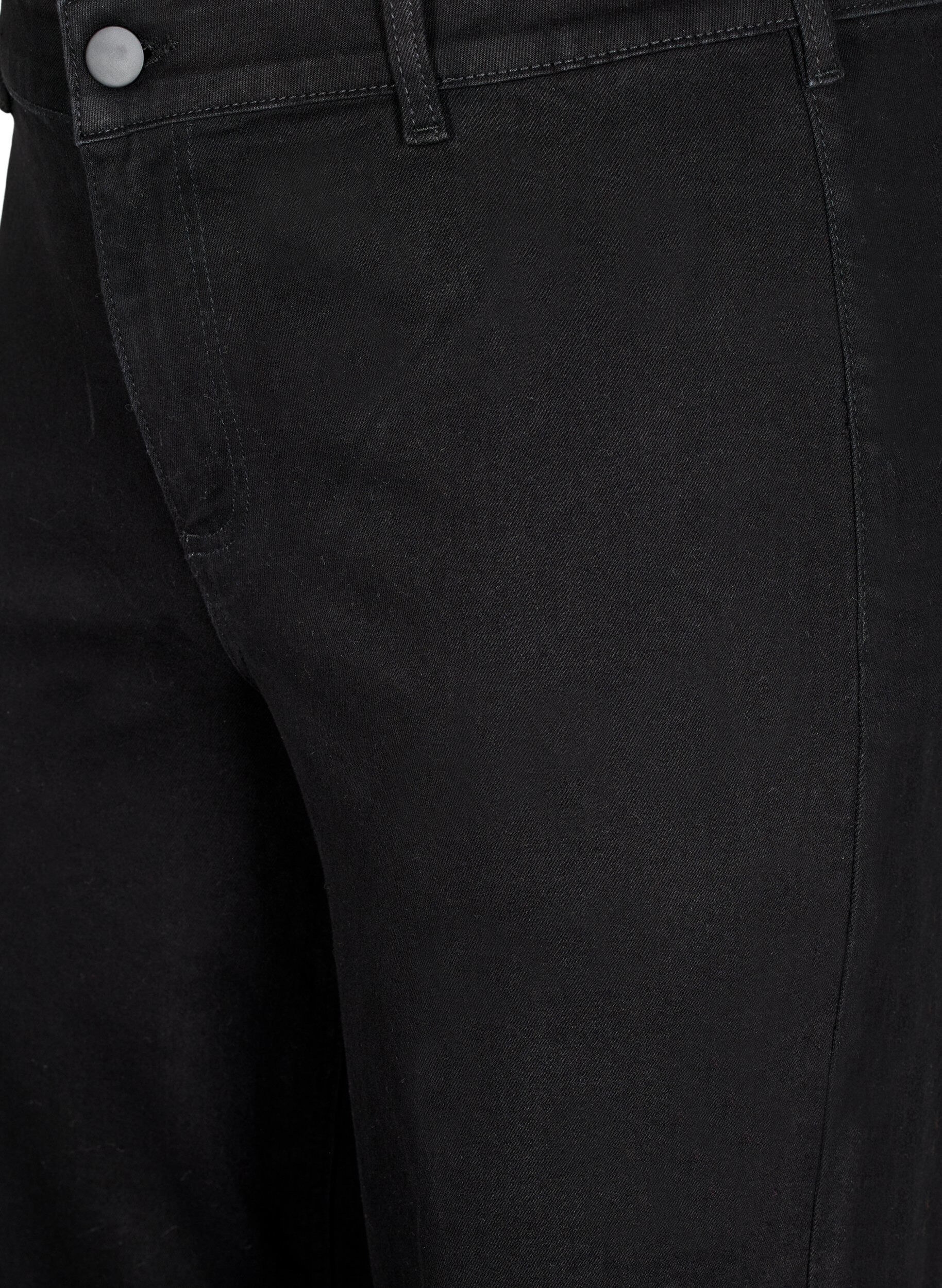 Højtaljede jeans med vide ben