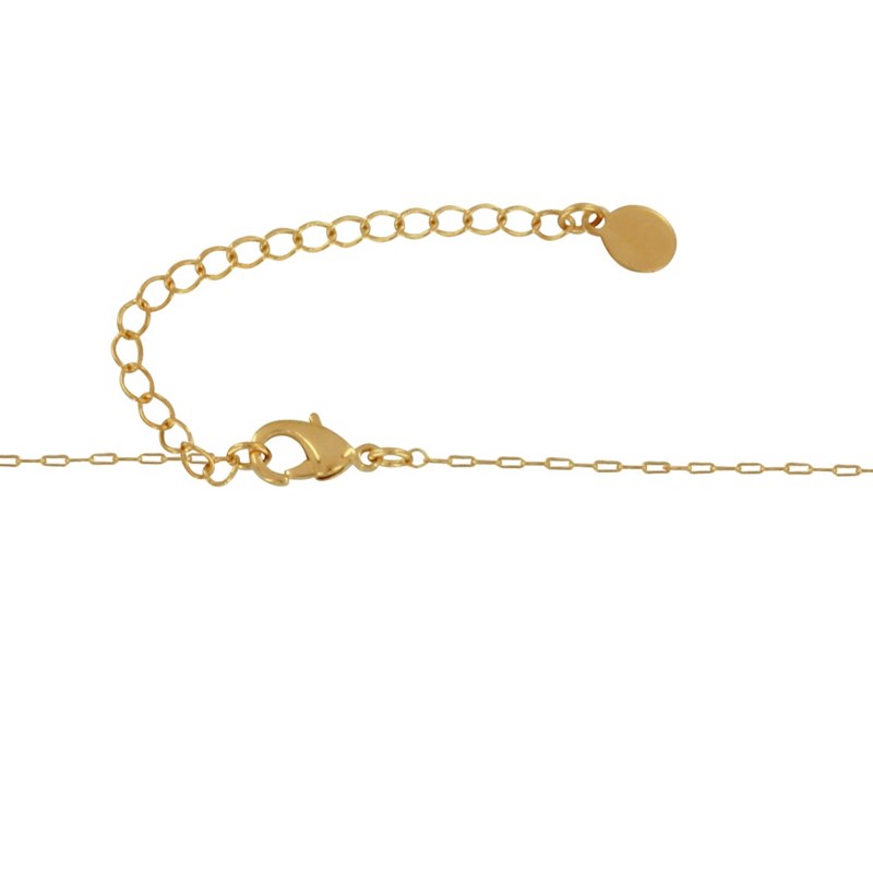 Collier Plaqué Or 5 Perles Facettées de Quartz Rose