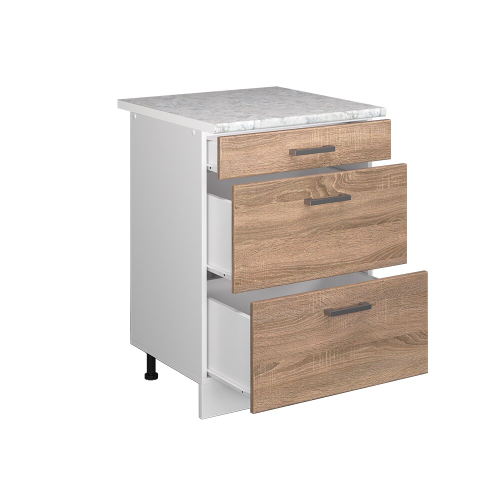 Vicco Schubladenunterschrank Küchenschrank Küchenzeile R-Line 60 cm Weiß Sonoma Schublade Arbeitsplatte