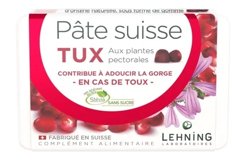 Pâte Suisse Tux Respiration, Nez, Gorge Lehning - 40 Gommes