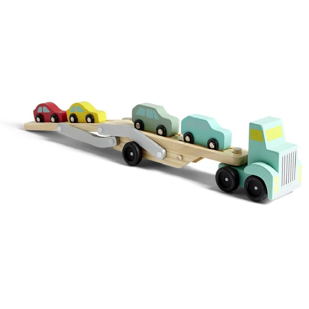 Camion transporteur 4 voitures en bois