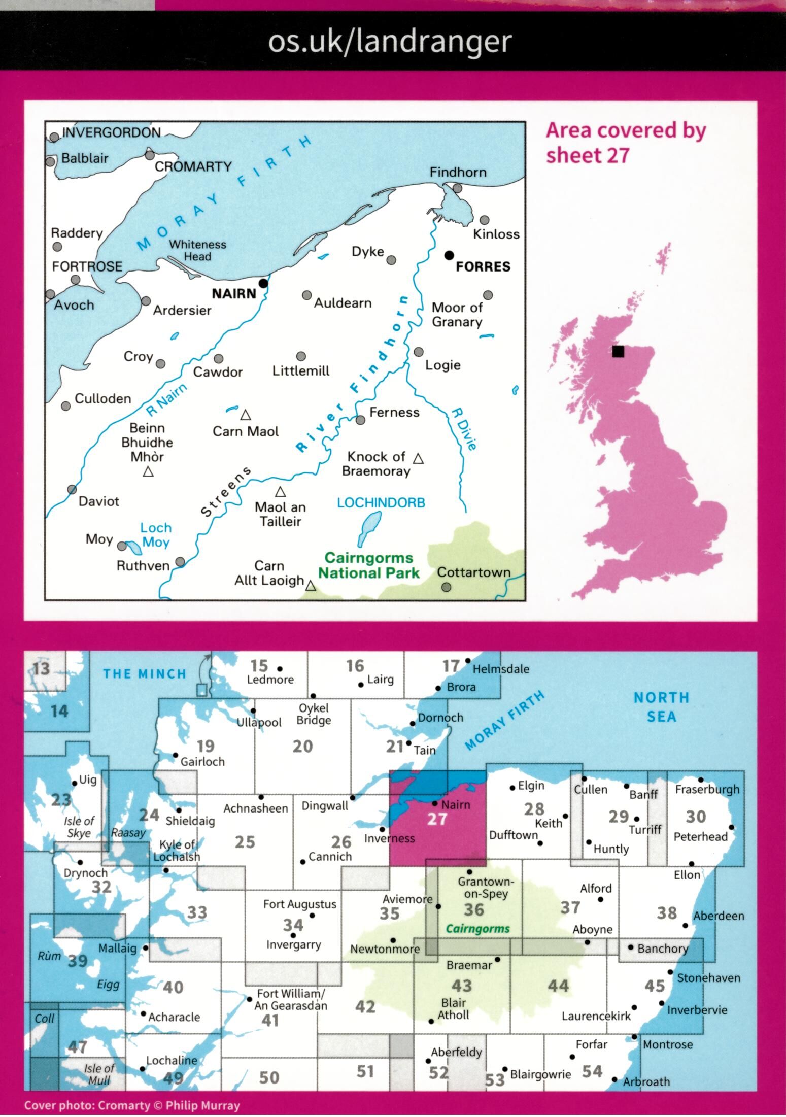 ORDNANCE SURVEY - 27 GB NAIRN FORRES 1 50 000
