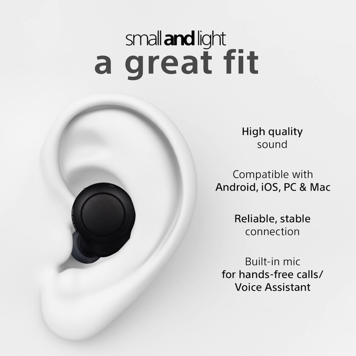 Sony WF-C500 helt trådløse in-ear hodetelefoner (hvit)