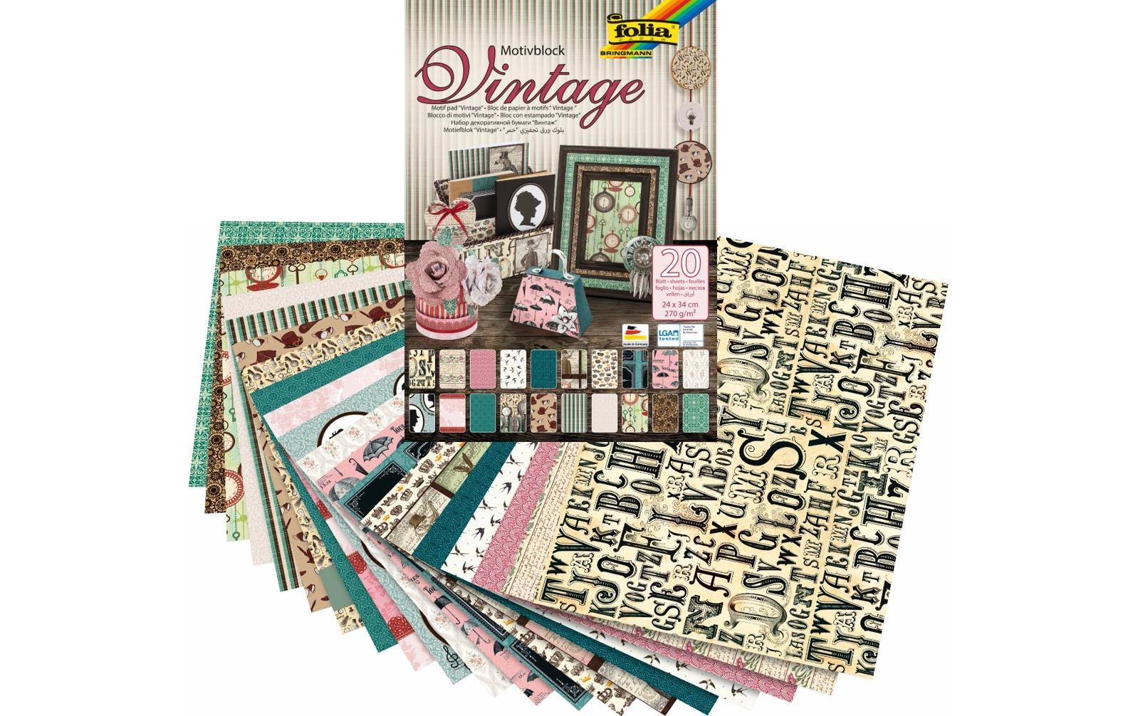 Motivblock Vintage II MehrfarbigMotivblock 20 Blatt