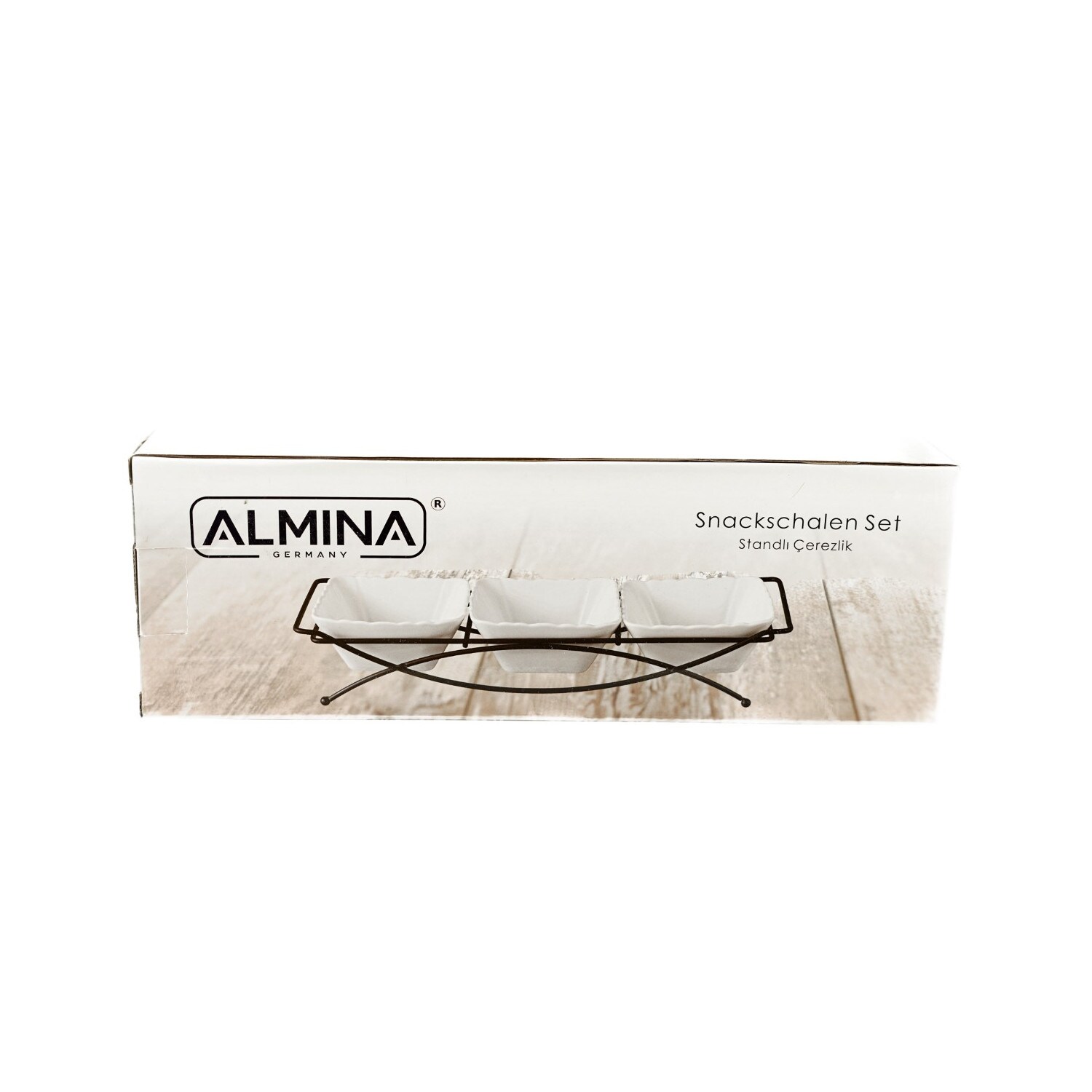 Almina 4er Snackschalen-Set mit weißen Schalen aus Porzellan