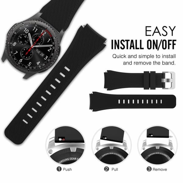 INF Klokkerem til Samsung Gear S3 Frontier / Classic - Svart