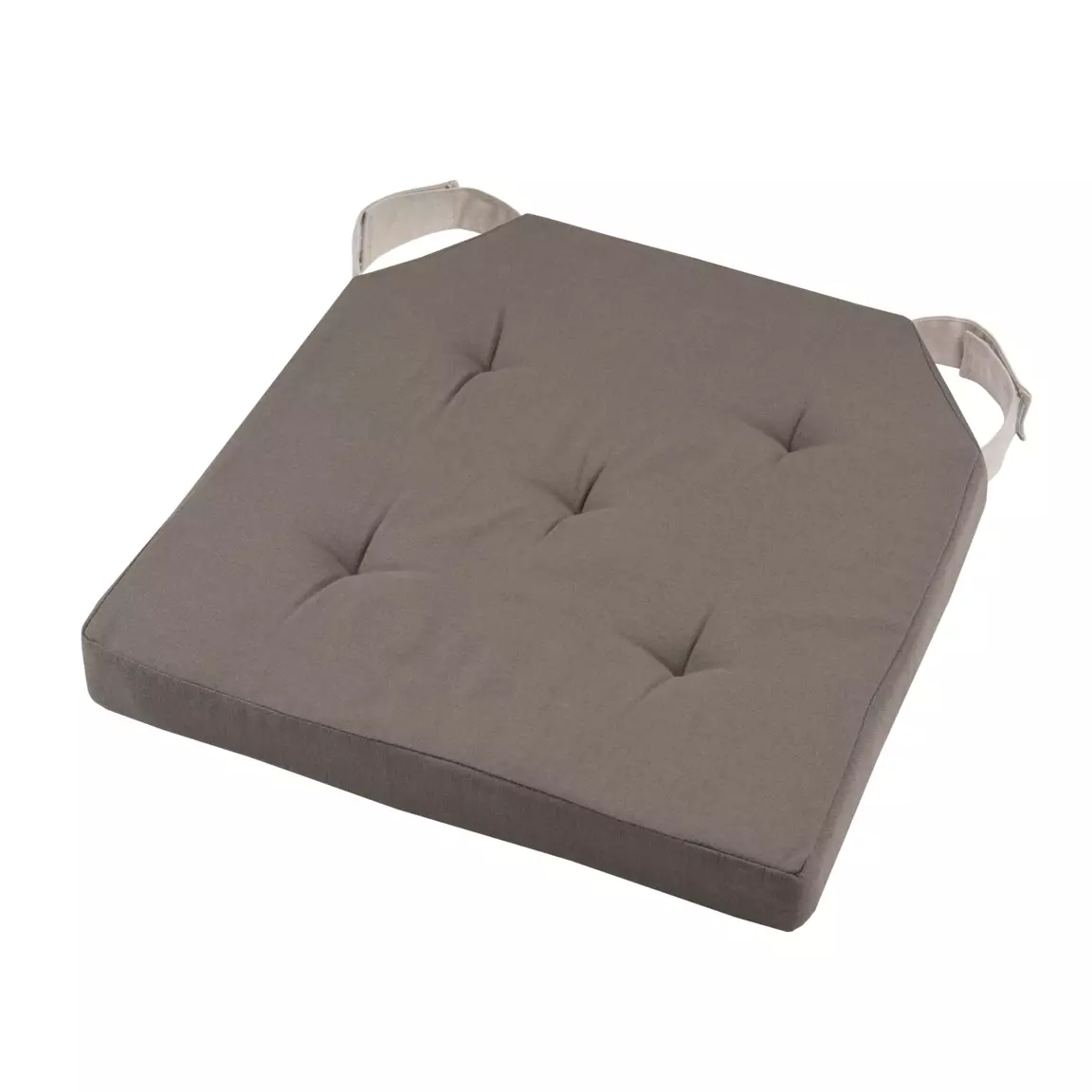 Galette de chaise carrée scratch (40 x 40 cm) Duo Taupe
