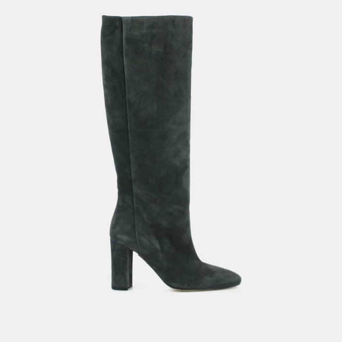 Bottes hautes  en velours anthracite