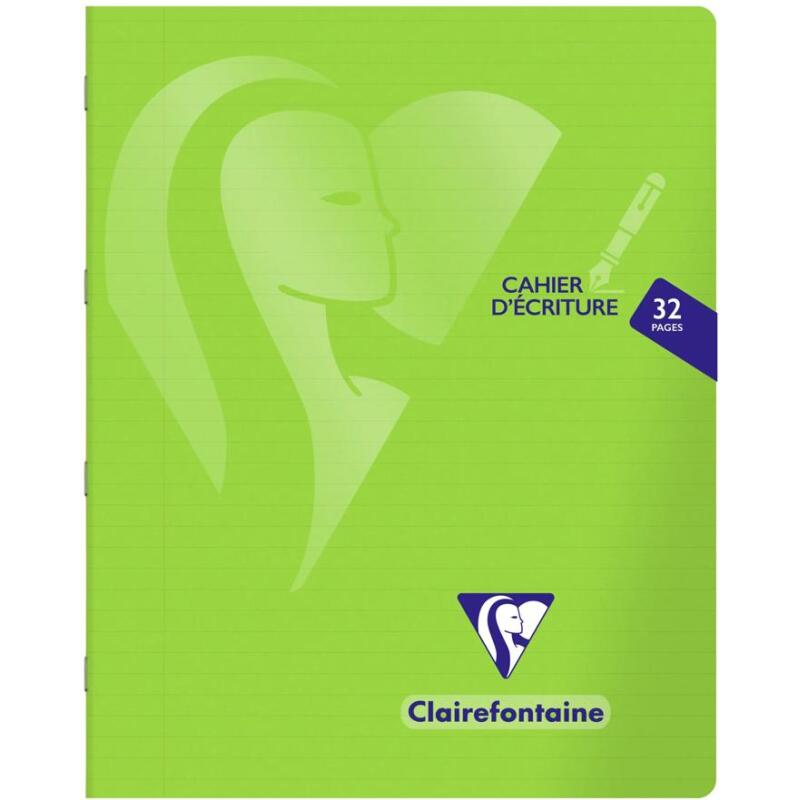 Cahier piqué Mimesys 17x22cm 32 pages double ligne 3mm + interligne + marge Couleur aléatoire - Assortis