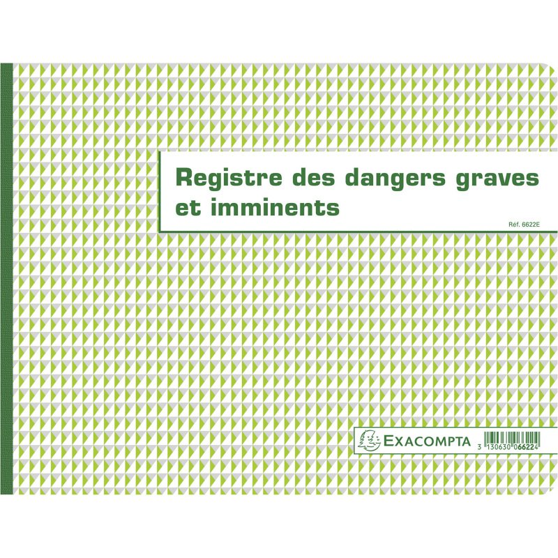Registre imprimé des dangers graves et imminents Exacompta 6622E - 24 x 32 cm 20 pages