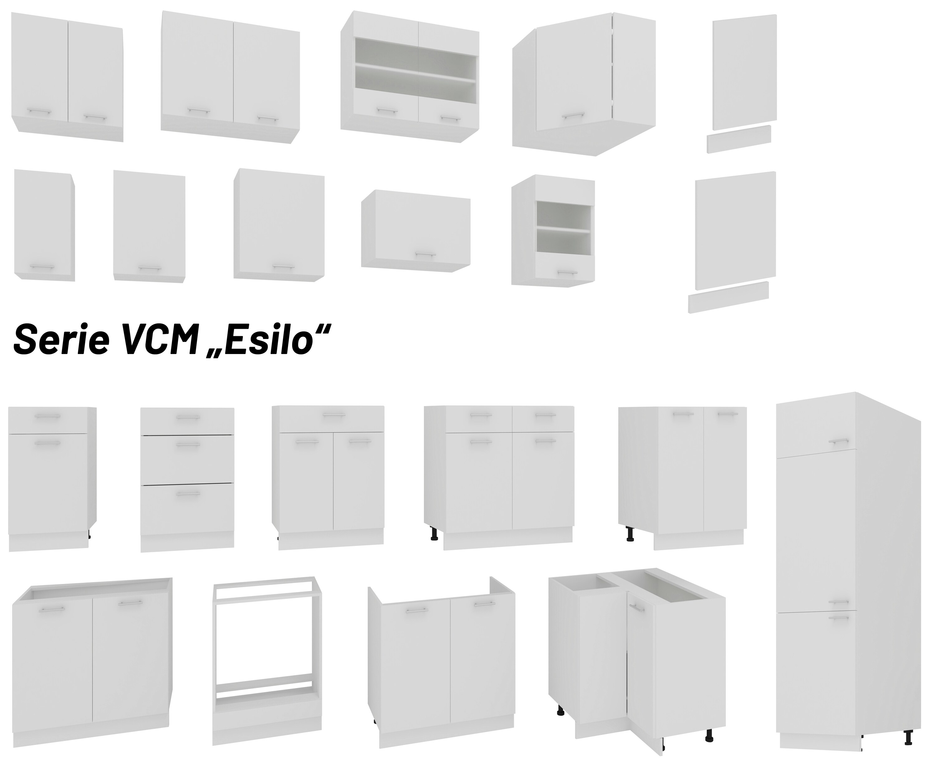 VCM Küchenschrank Breite 50 cm Schublade Unterschrank Küche Küchenmöbel Esilo