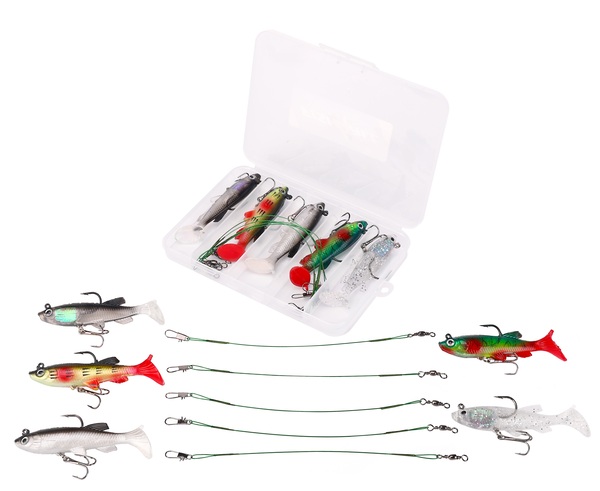 Boîte Swimbait & Bas de ligne Fish4All Box 4 8cm (14g) (5 pièces)