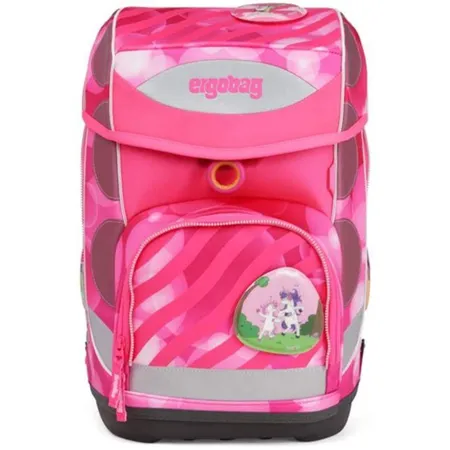 ergobag CUBO Set KuntBärbuntes Einhorn Neo Edition, ergonomischer Schulrucksack, Set 5-teilig