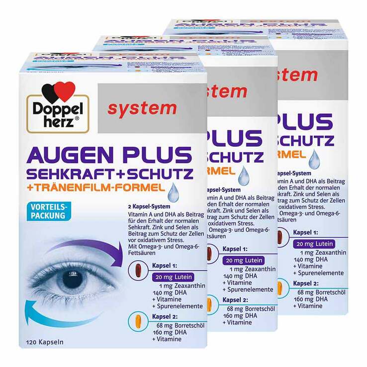Doppelherz System Augen Plus Sehkraft+Schutz Kapseln, 3x120 St