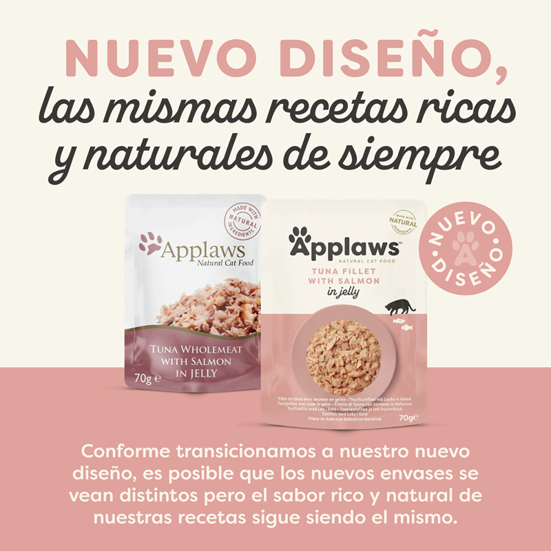 70g Applaws Atum e Salmão em Saqueta de Geleia para gatos