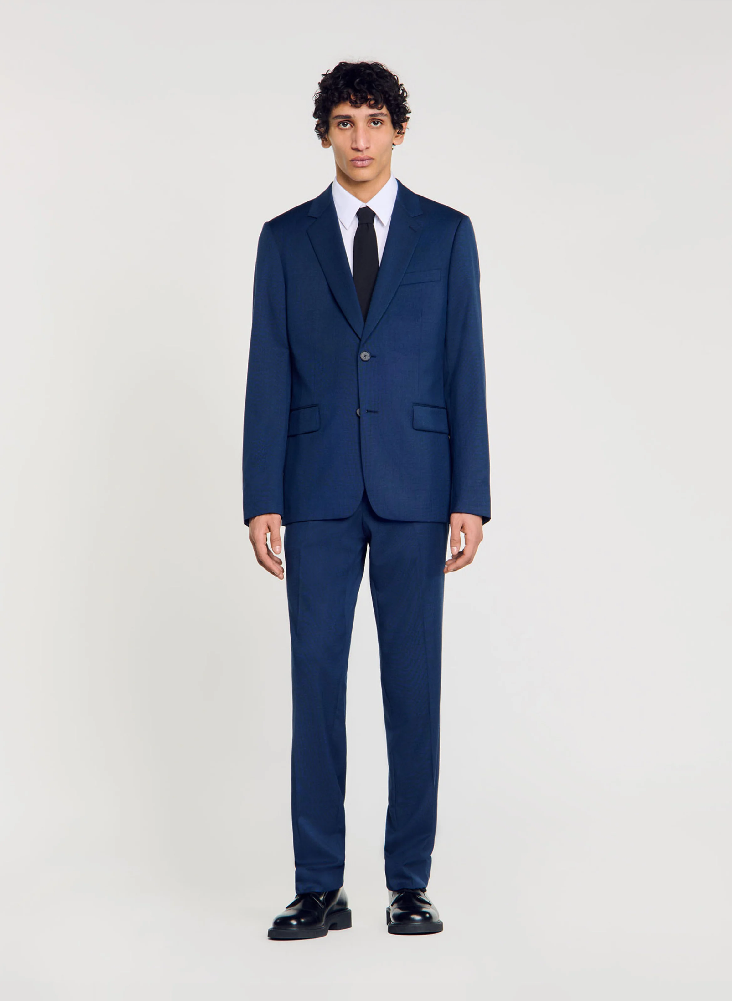 Veste de costume en laine| Bleu