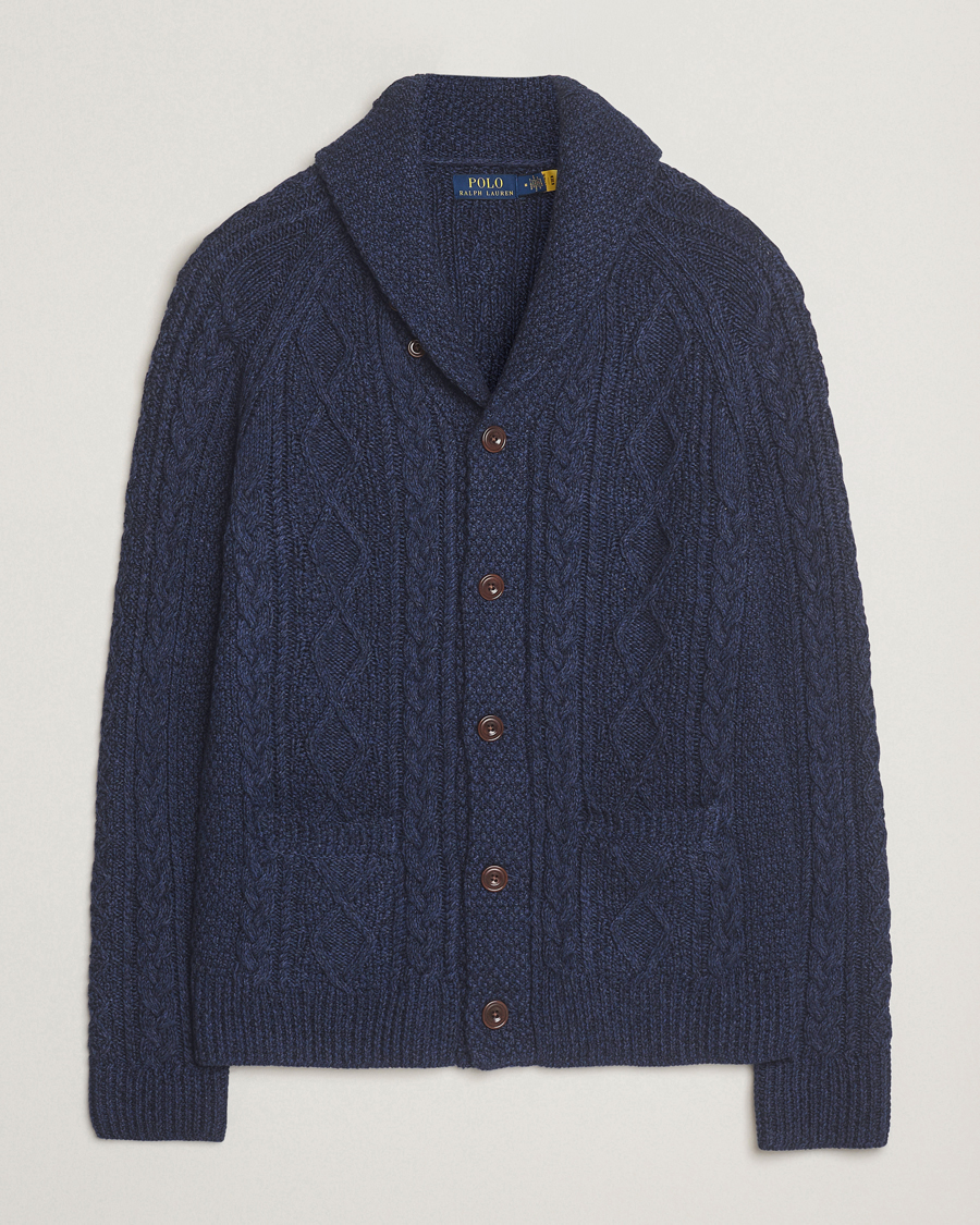 Polo Ralph Lauren Cotton Shawl Cardigan Navy Heather