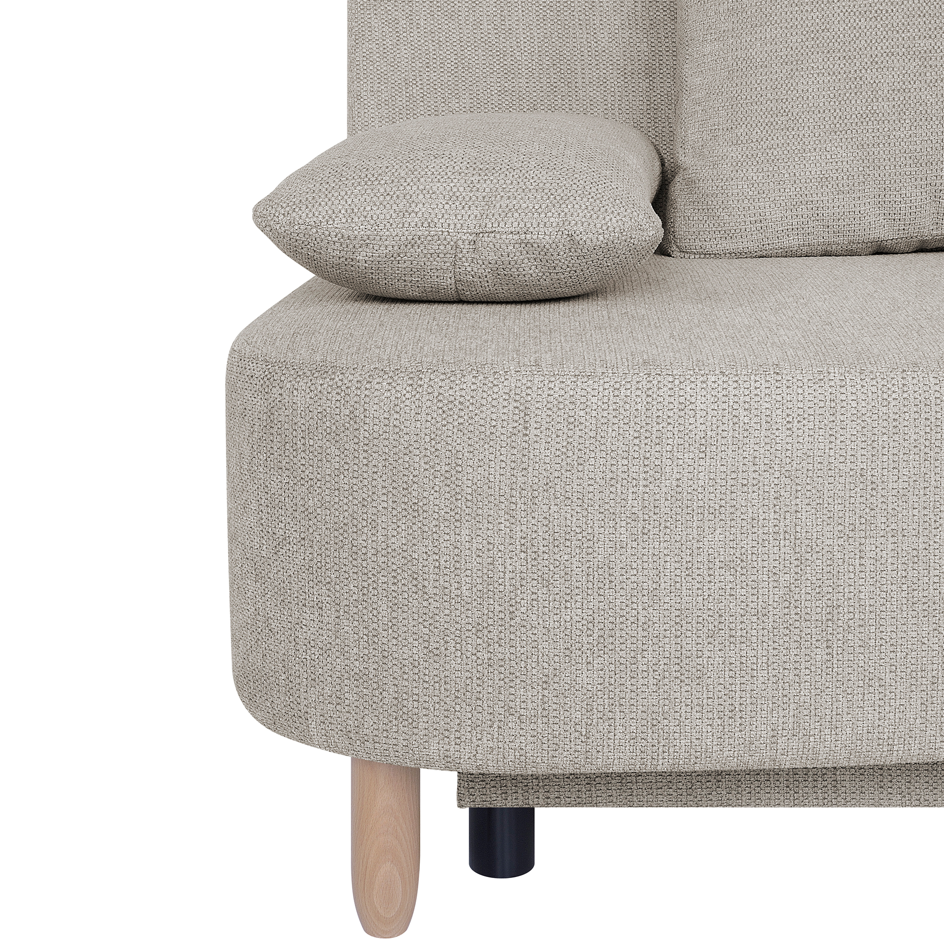 Schlafsofa - beige - Federkern - Staukasten