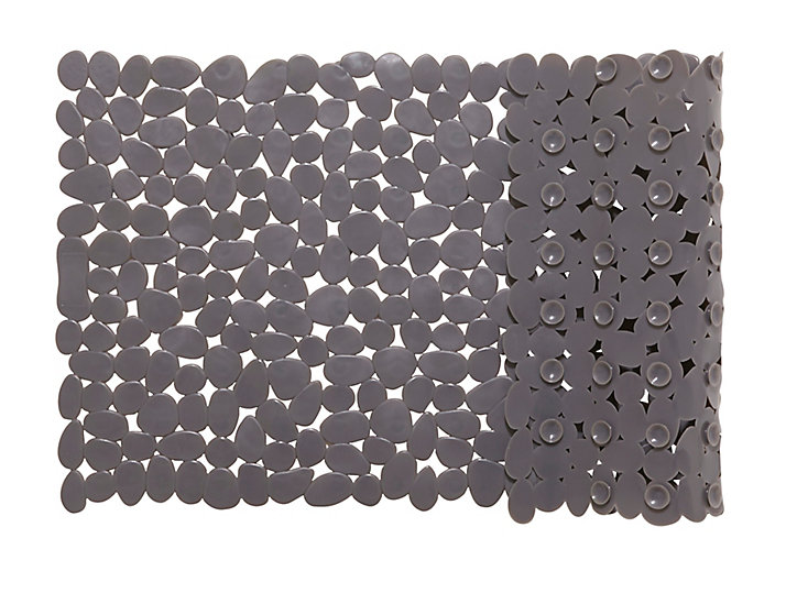 Tapis antidérapant rectangulaire baignoire et douche GoodHome Koros coloris anthracite en PVC L.70 x l.33 cm