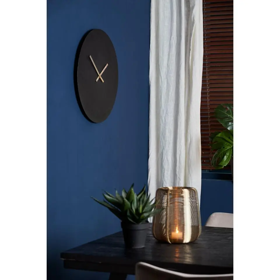 Wandklok Licola - Zwart - Ø59cm