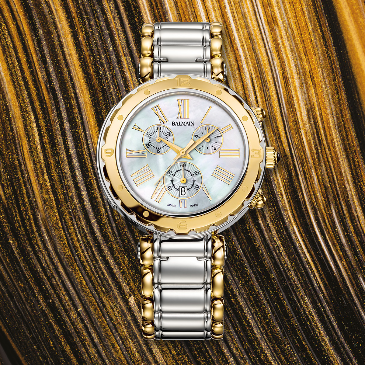Montre Balmain femme acier bicolore jaune