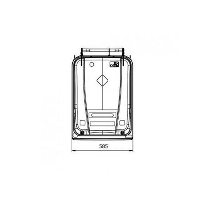 Afvalcontainer 360 liter grijs met blauw deksel (6097150115146)
