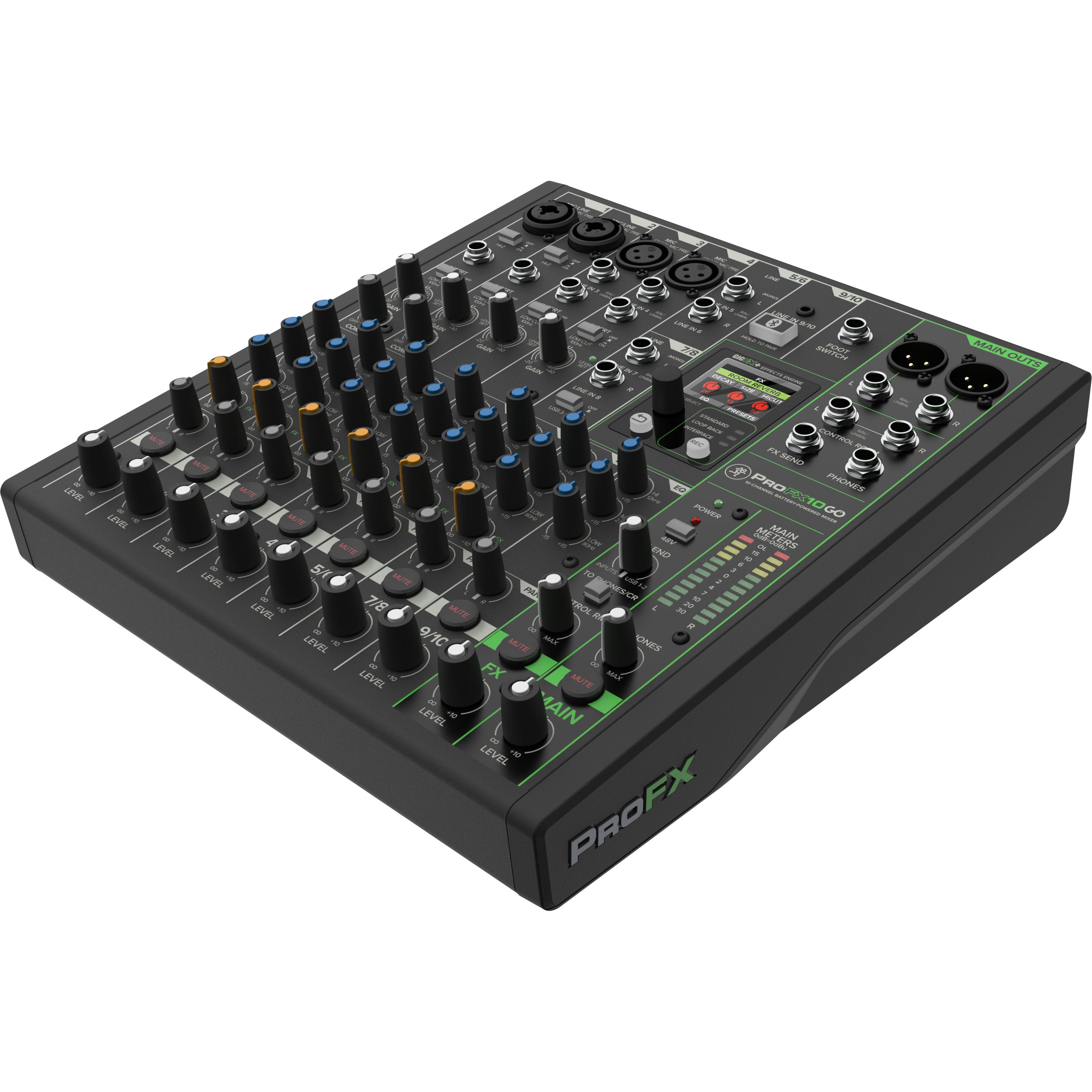 Mackie ProFX 10 GO 10-kanaals mixer met effecten en accu