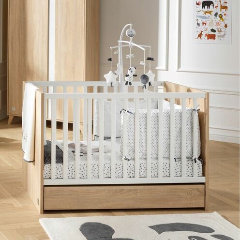 Lit bébé 120x60 NOVA Blanc Lin - SAUTHON