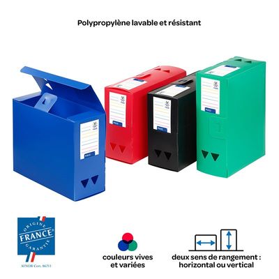 Viquel - Boîte de classement plastique - dos 120 mm - disponible dans différentes couleurs
