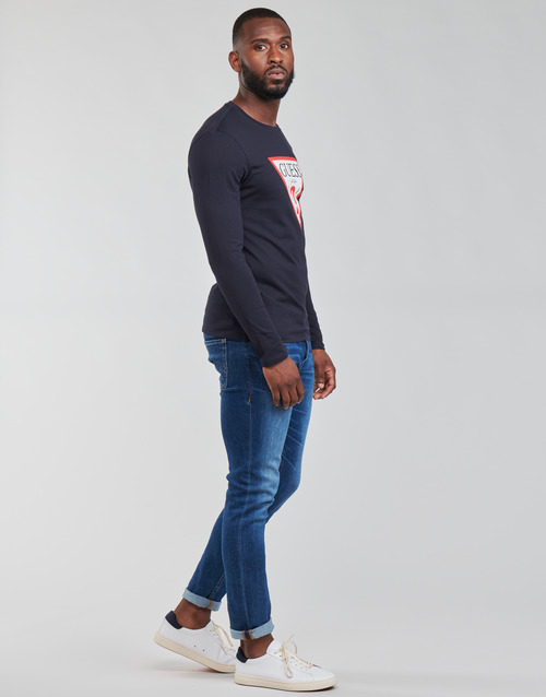 Guess - CN LS ORIGINAL LOGO TEE - Marine