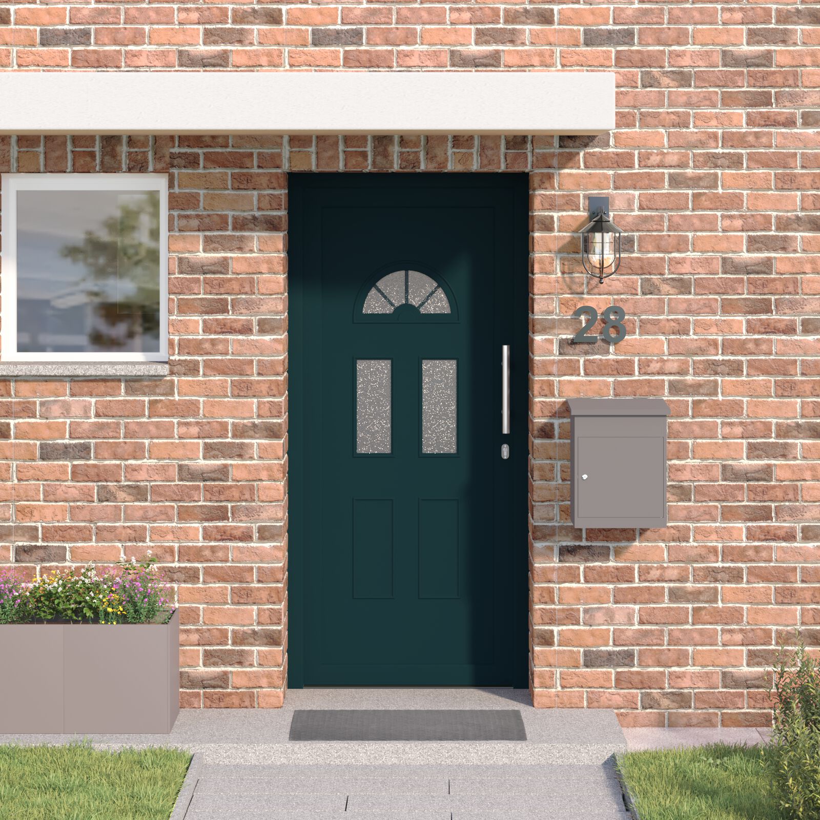 vidaXL Antraciet PVC Voordeur