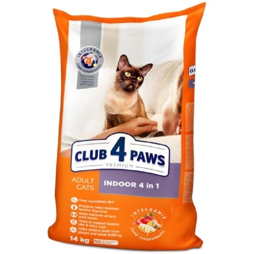 Ração seca Club 4 Paws INDOOR 4 em 1 para gatos, sabor frango.