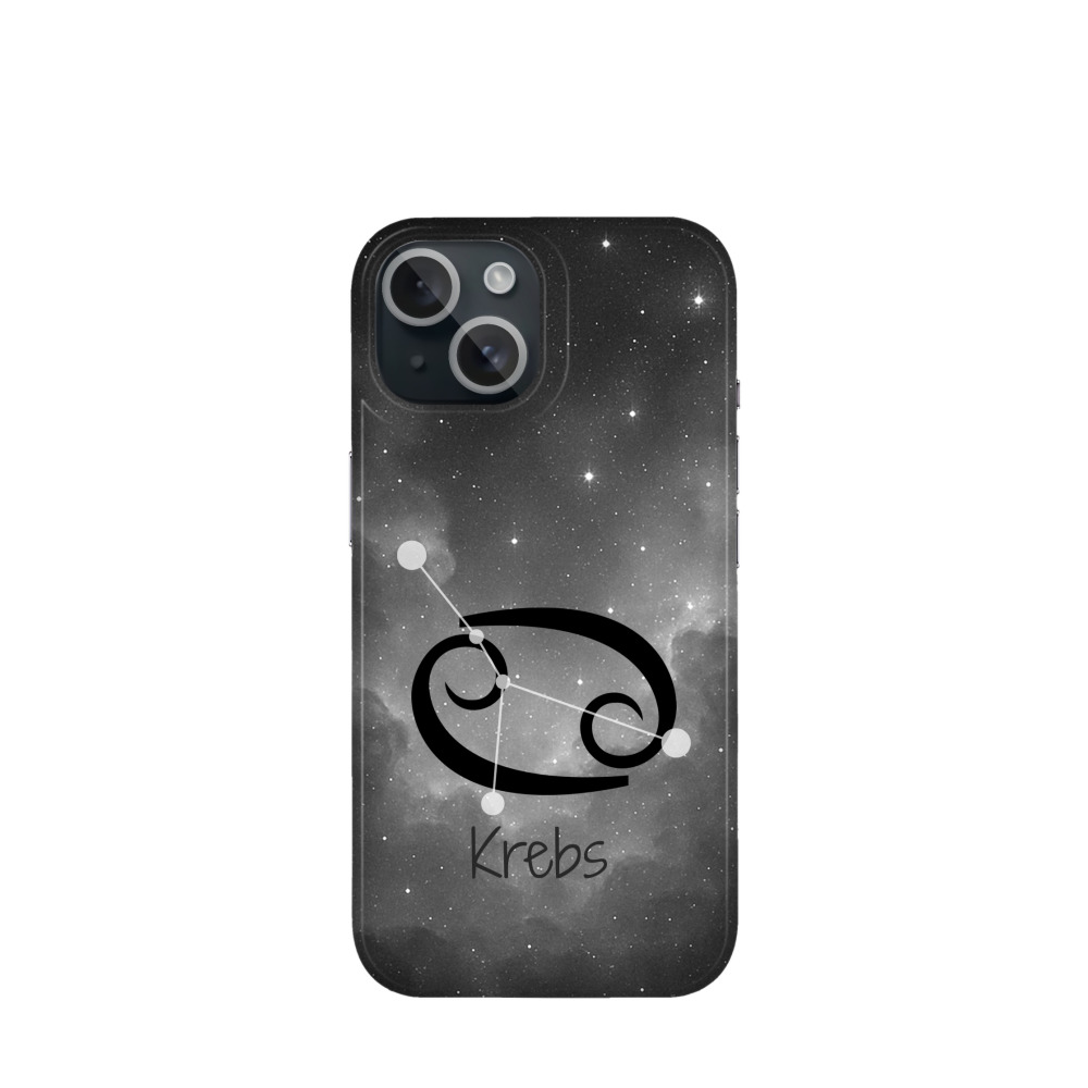 iPhone 15 Kunststoff Hülle Krebs 4 - Grau