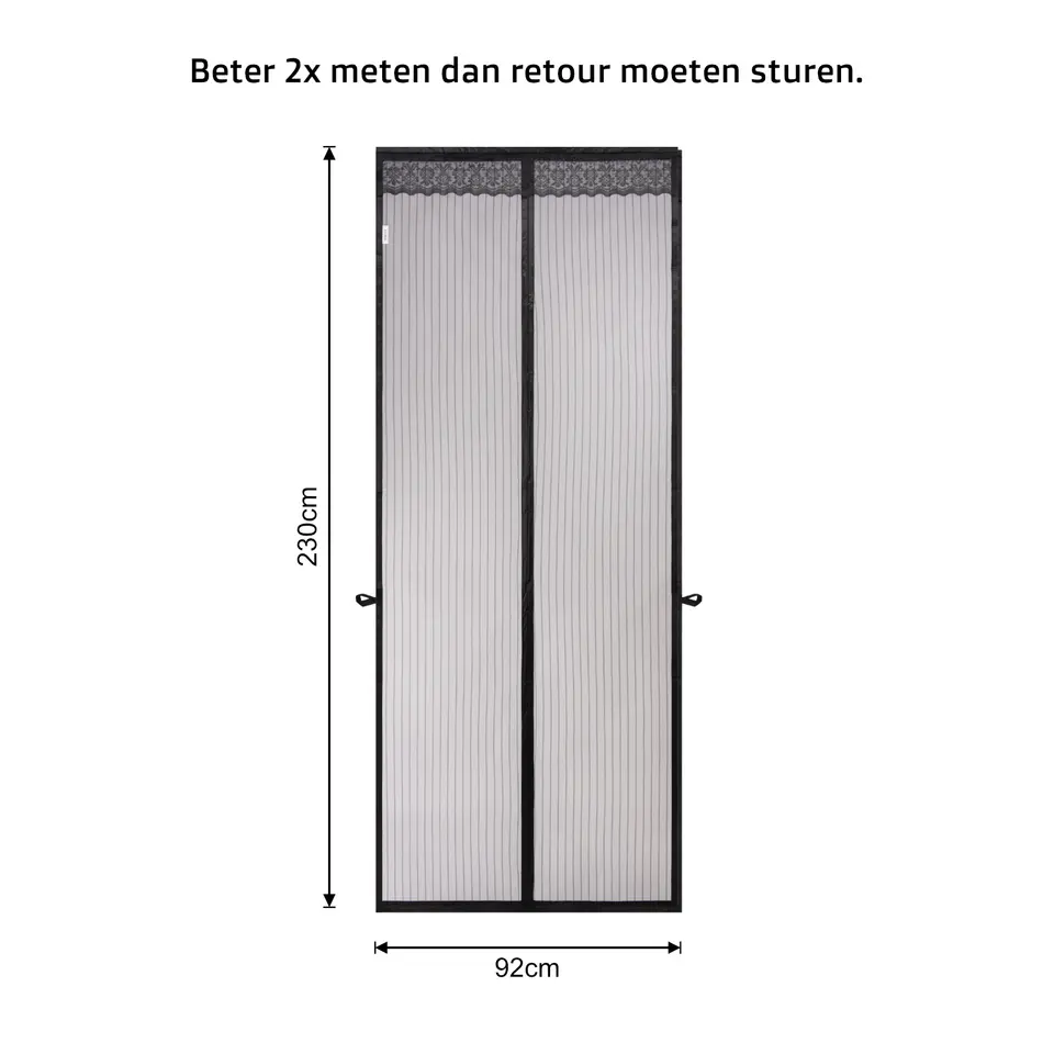 O’DADDY Deurgordijn – Magnetisch Vliegengordijn - 92x230cm – Zwart