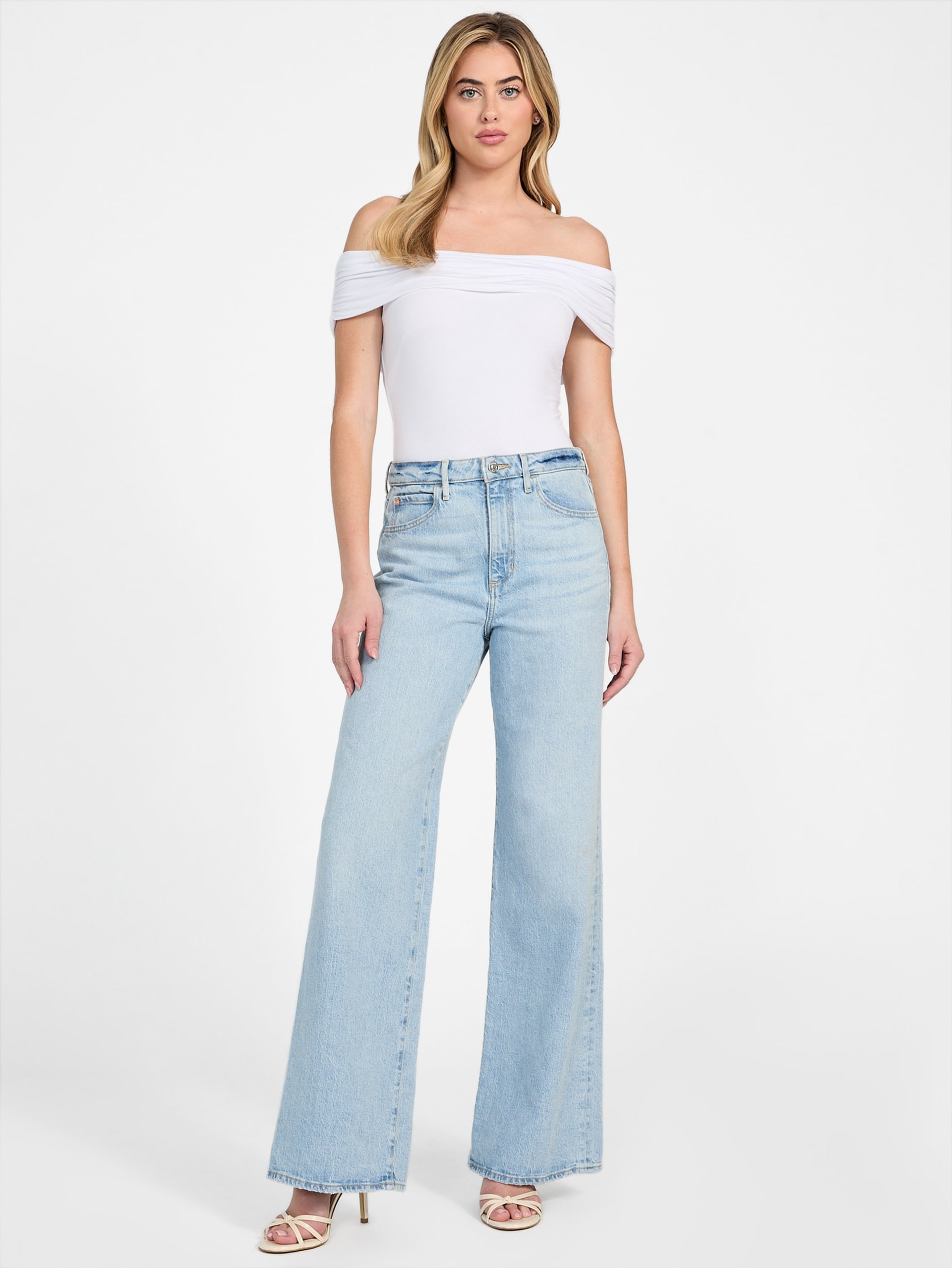 Calça jeans de perna larga