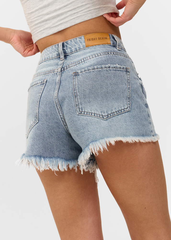 Boyfriend short sea blauw