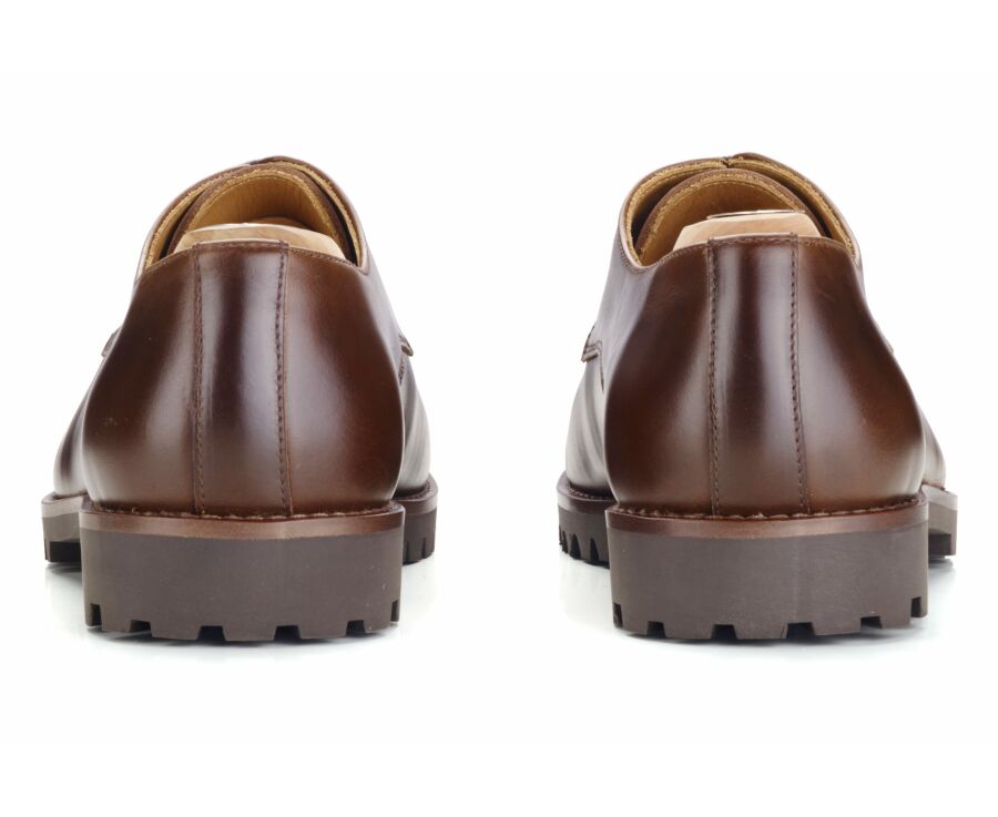 Derbies homme Chocolat semelle gomme crantée - BUSHEY GOMME