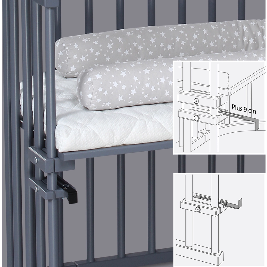 babybay Beistellbett Maxi schiefergrau