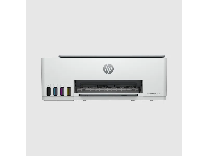 HP Smart Tank 5105 All-in-One - Multifunktionsprinter - farve - blækprinter - kan genopfyldes - Legal (216 x 356 mm) (original) - A4/Legal (medie) - op til 10 spm (kopiering) - op til 12 spm (udskriver) - 100 ark - USB 2.0, Wi-Fi(n), Bluetooth - lys