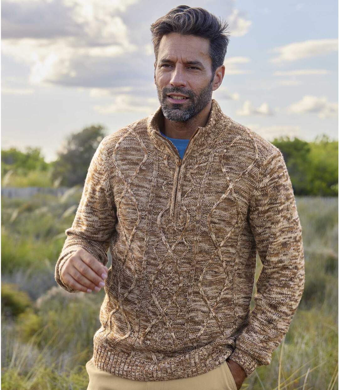 Pull Camionneur Tricot Chiné
