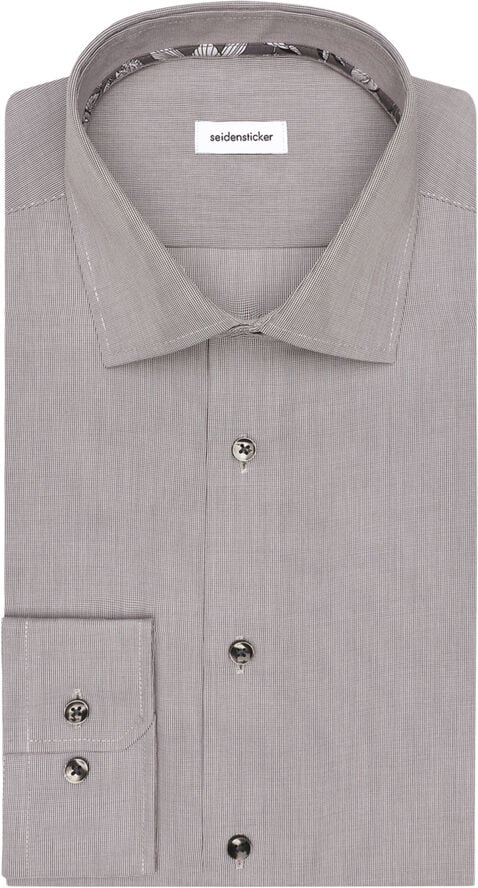 Seidensticker Business Shirt Slim Long sleeve Kent-Collar Uni Grey
