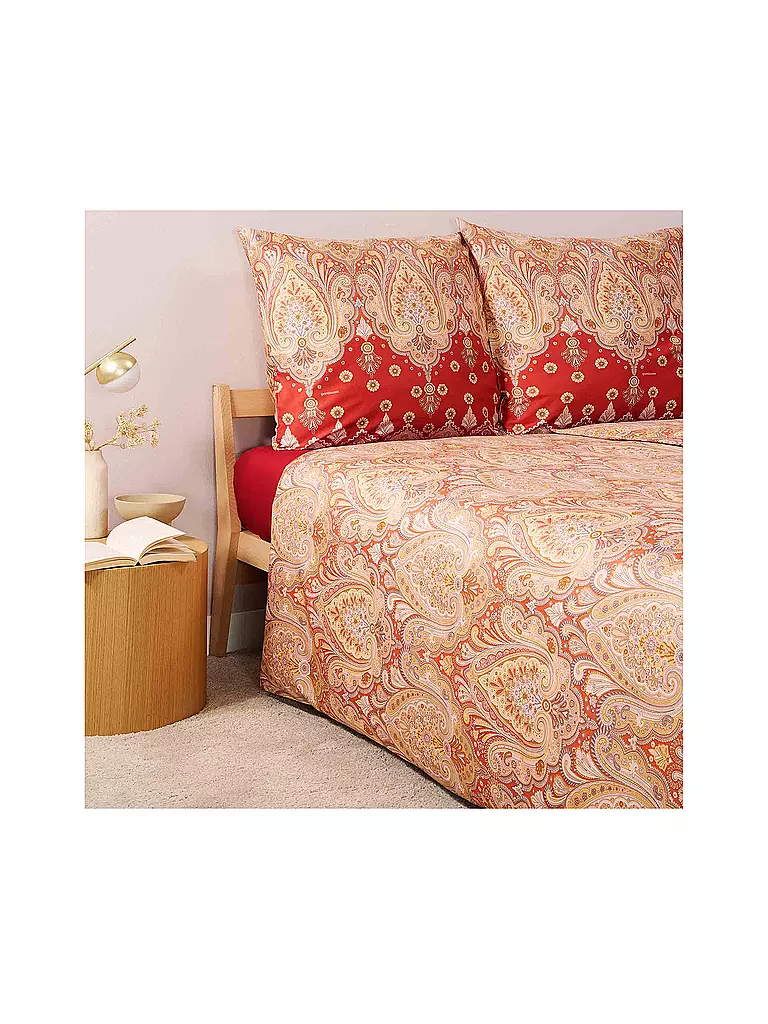 BASSETTI Satin Bettwäsche ISOLABELLA 70x90cm/140x200cm Rot dunkelrot