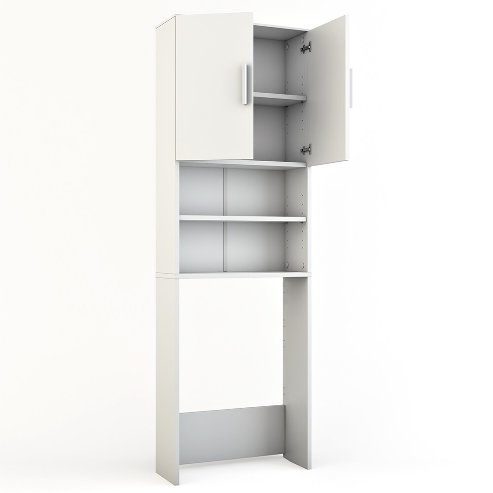 VICCO Waschmaschinenschrank 190 x 64 cm Weiß - Badregal Regal Hochschrank für Waschmaschine Trockner