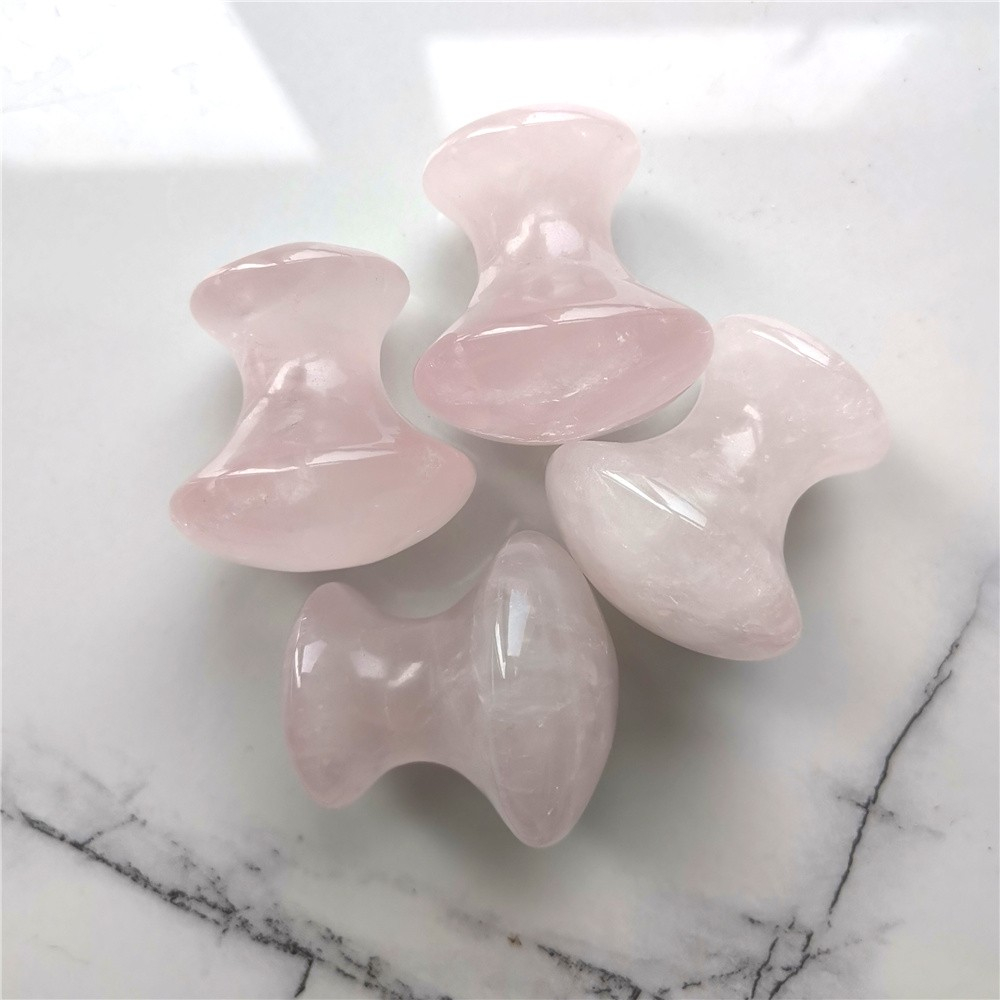 (4cm) Gua Sha Kristall Pilz Gesichts Massage Stein - Rosa