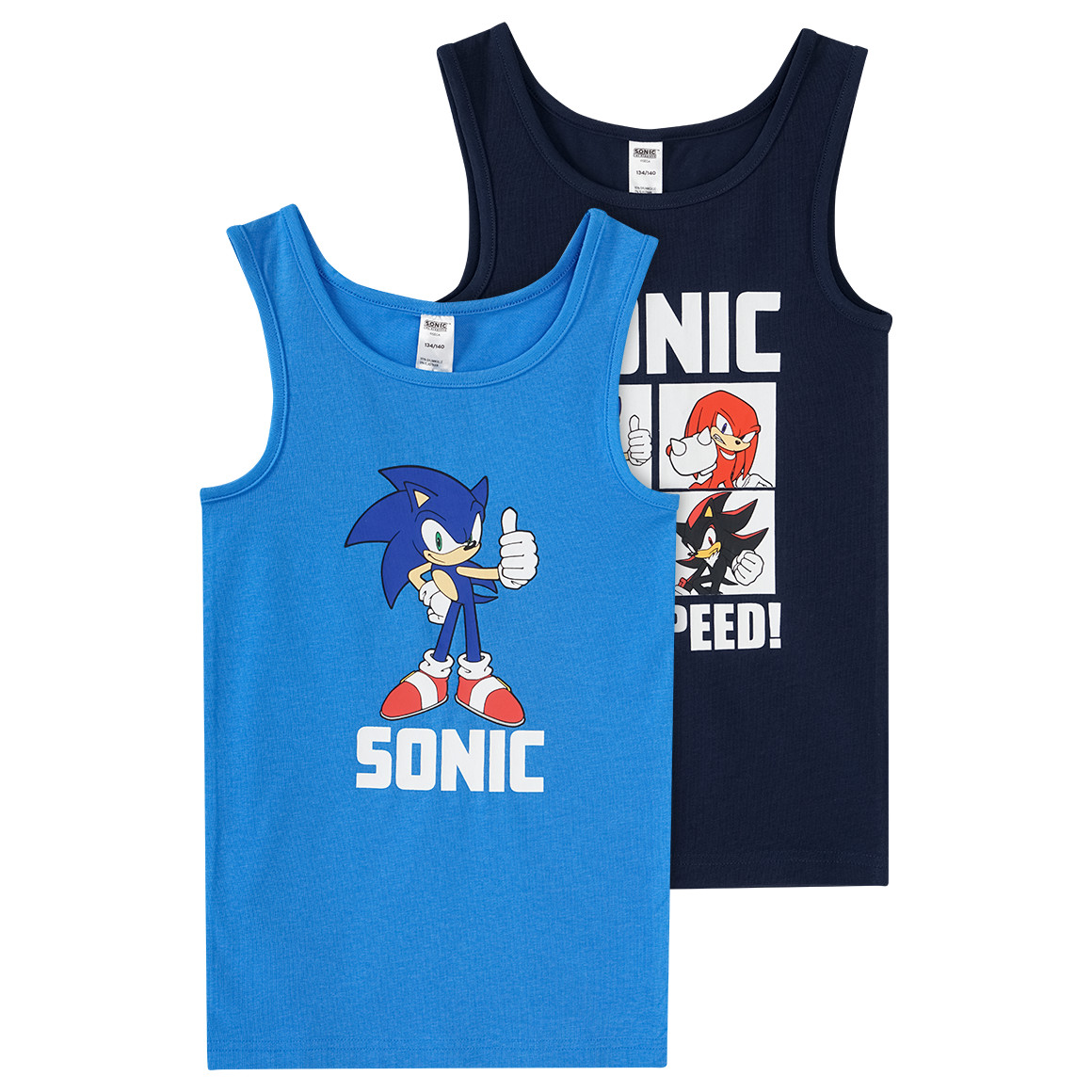 Topolino 2 Sonic Unterhemden mit Prints blau