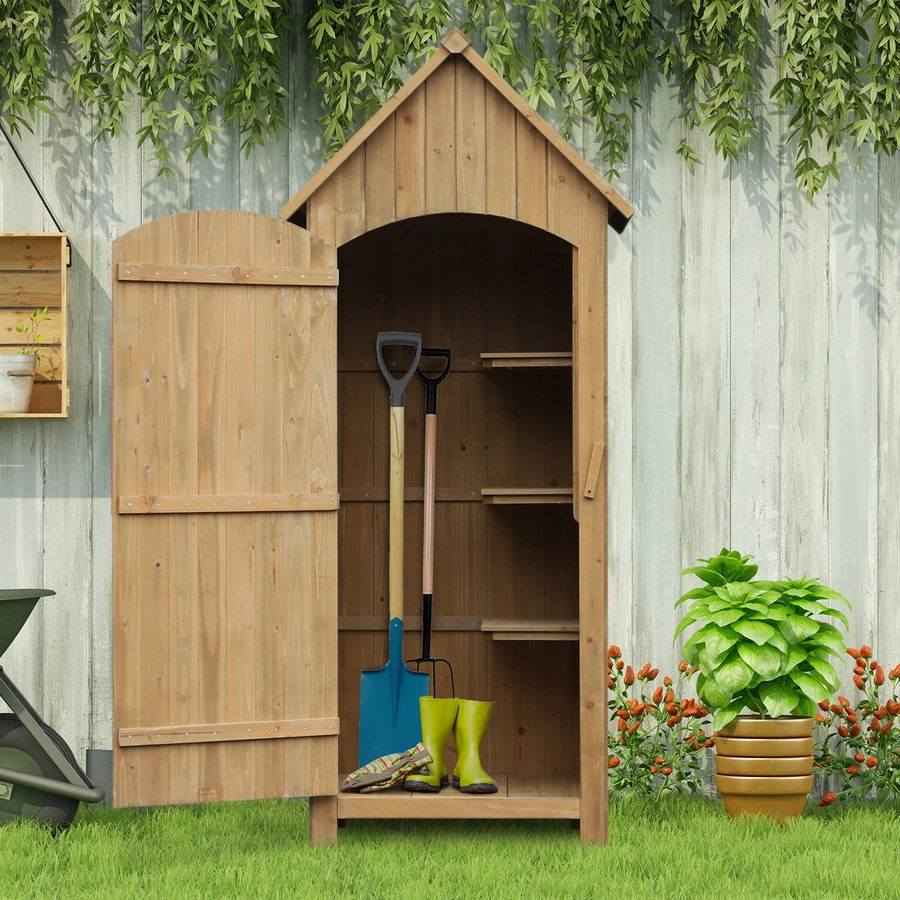 Outsunny Gartenschrank mit Bitumenpappe natur